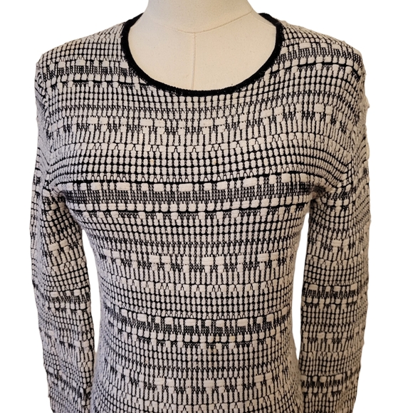 Helmut Lang‎ Black & White Textured Shift Dress Size Small - Picture 3 of 6